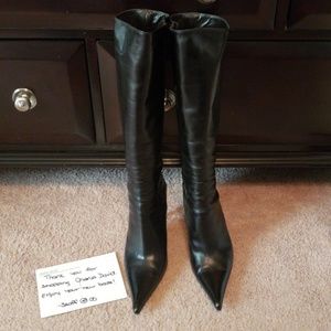 Charles David Leather High Heel Boots